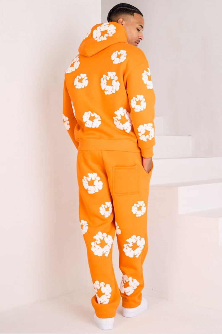 Ensemble à motif fleurs Orange