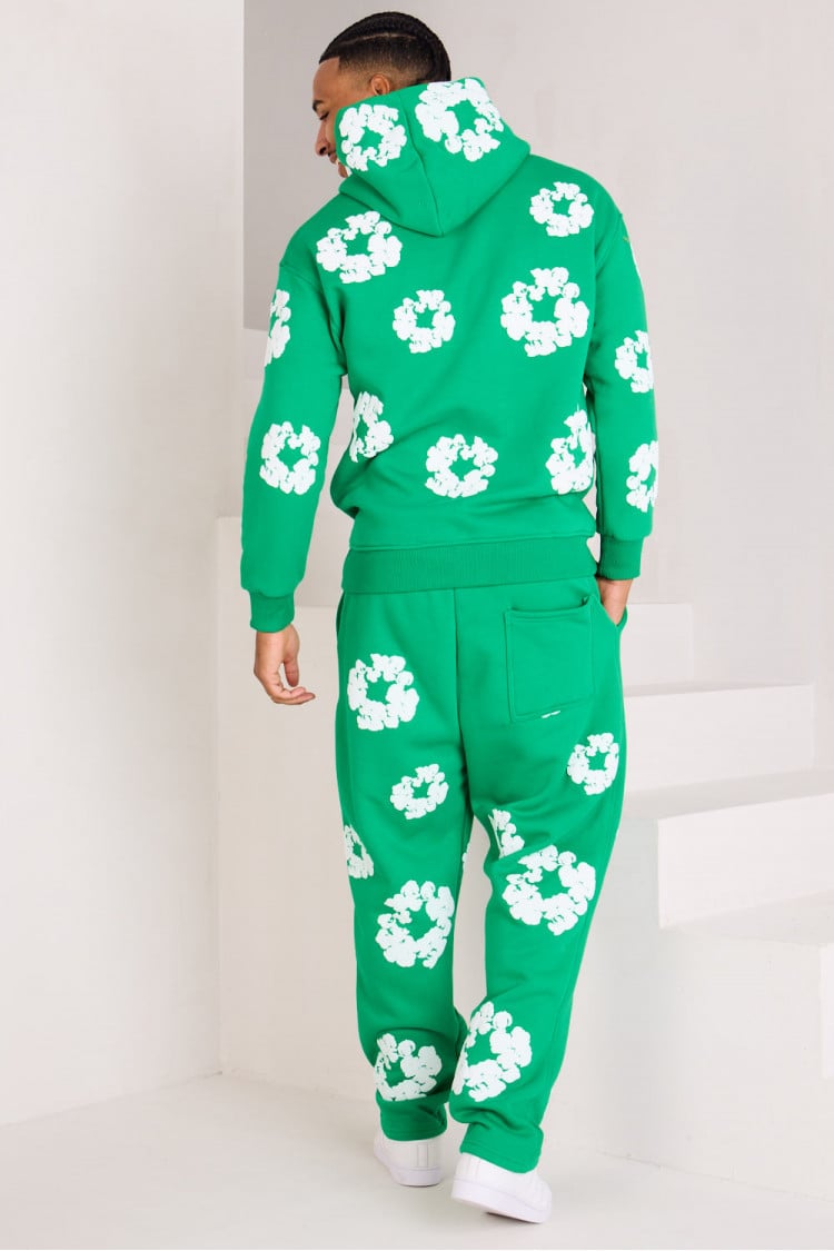 Ensemble à motif fleurs Vert